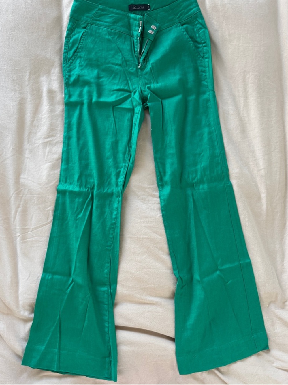 Level 99 Emerald Green Wide-Leg Jeans